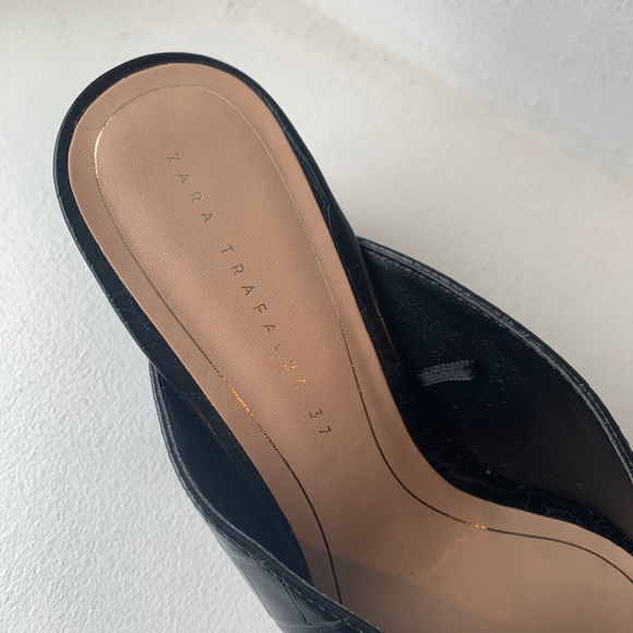 Zara Trafaluc Croc Embossed Point Toe Mule - Picture 4 of 7